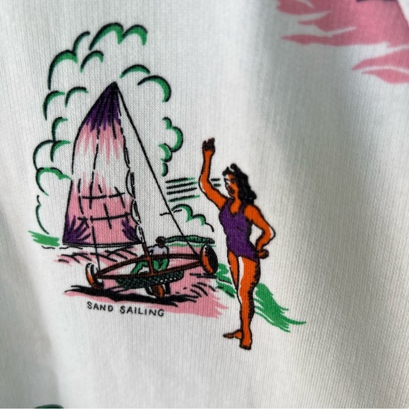 LOU & GREY ST. TROPEZ FUN GRAPHIC PRINT VACATION SWEATSHIRT OVERSIZED XS - Picture 9 of 11